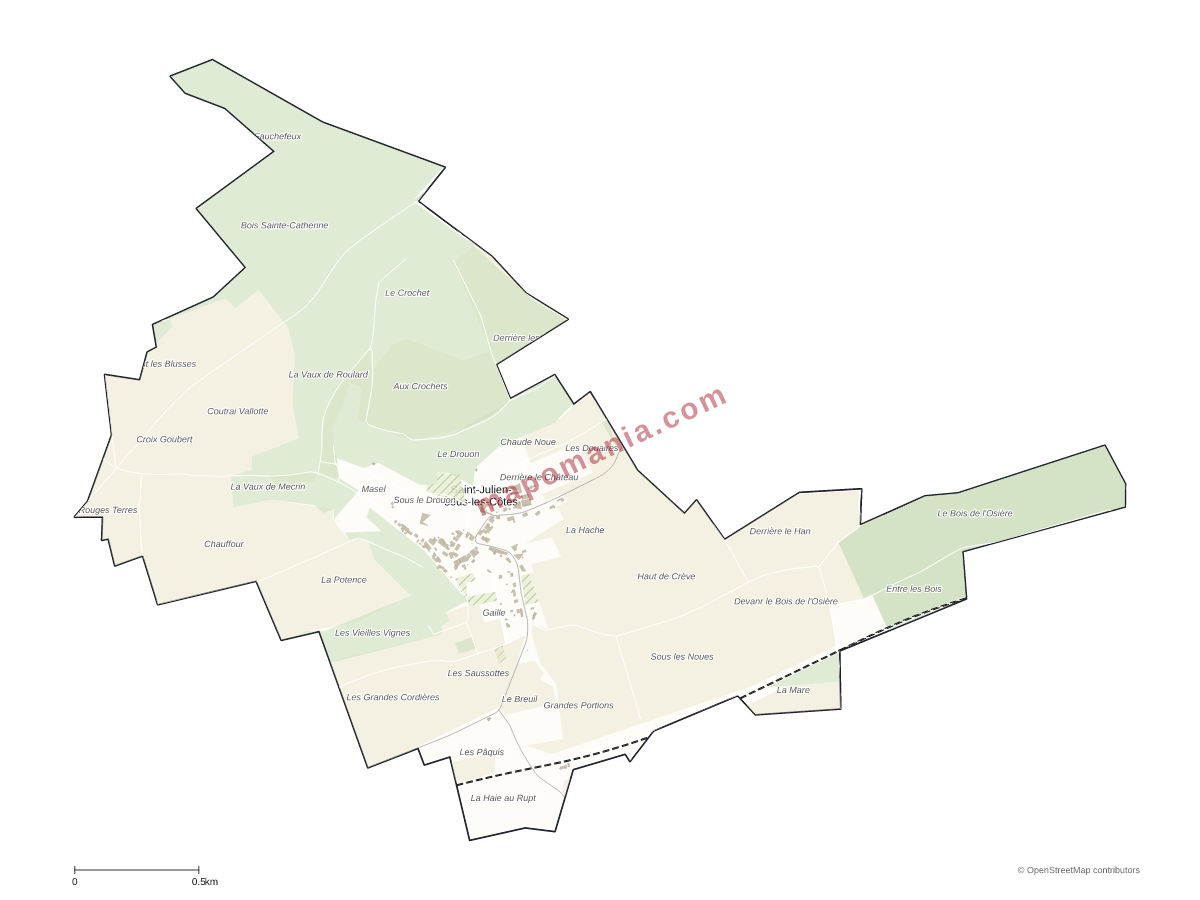 Carte de Saint-Julien-sous-les-Côtes à personnaliser