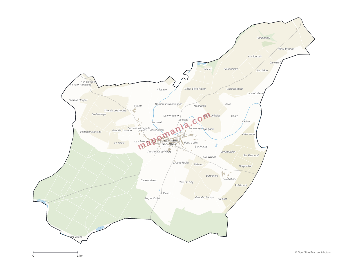 Carte de Saint-Laurent-sur-Othain à personnaliser