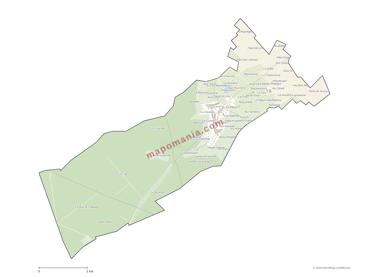 Carte de Saint-Maurice-sous-les-Côtes à personnaliser