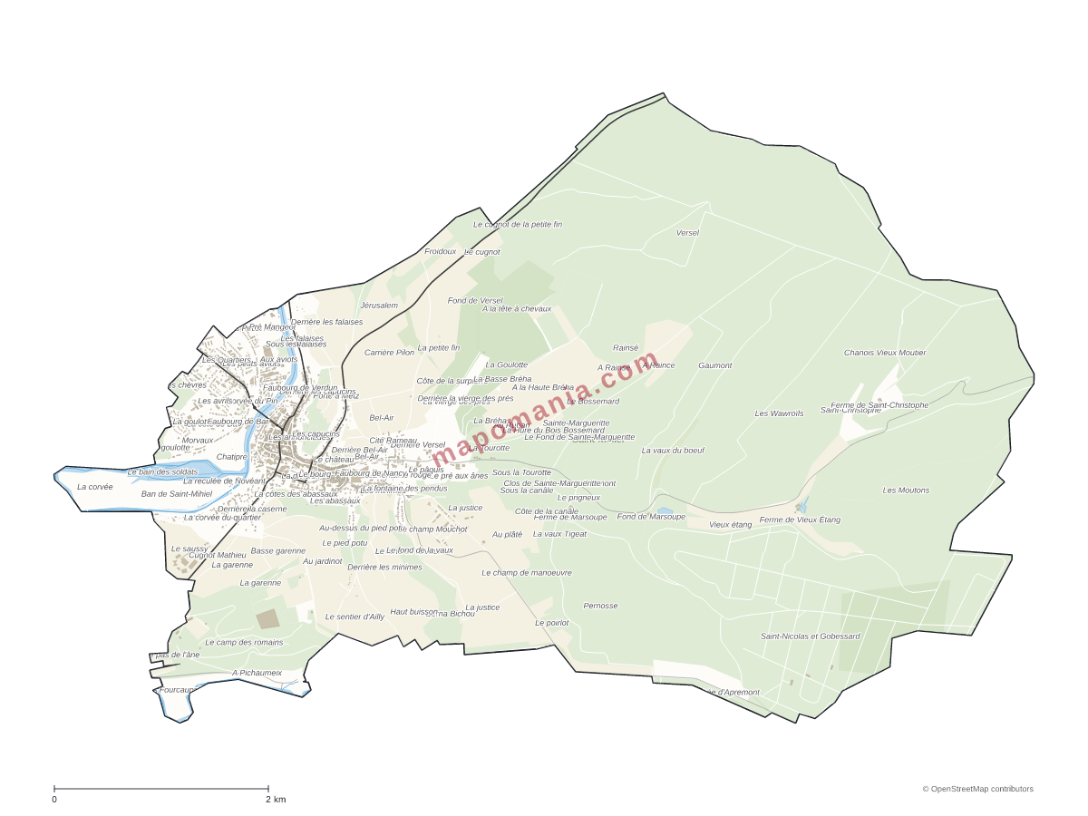 Carte de Saint-Mihiel à personnaliser