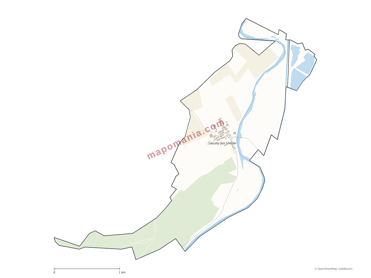 Carte de Sassey-sur-Meuse à personnaliser