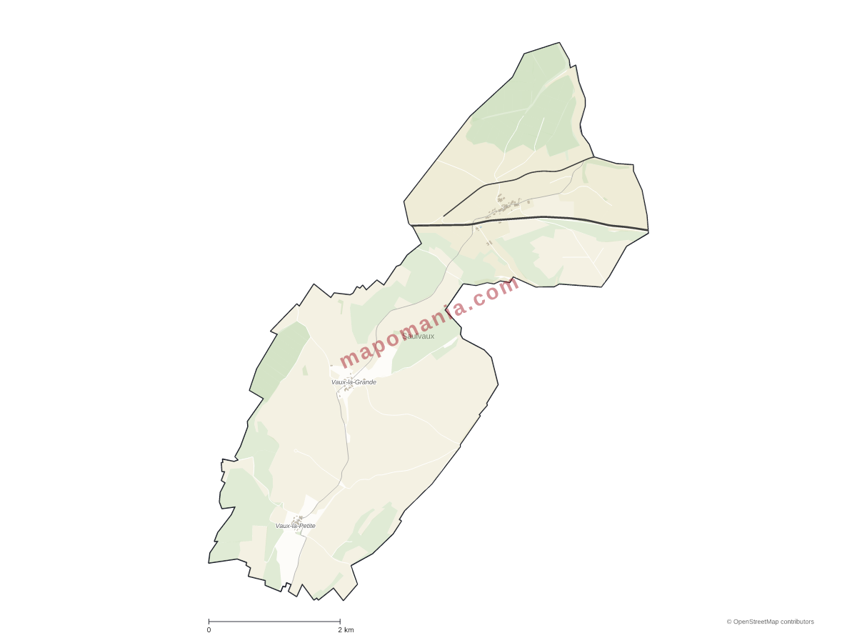 Carte de Saulvaux à personnaliser
