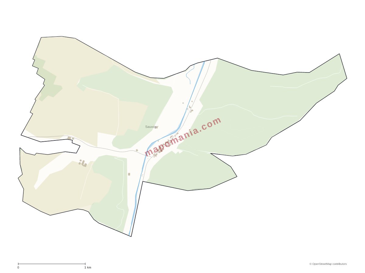 Carte de Sauvoy à personnaliser