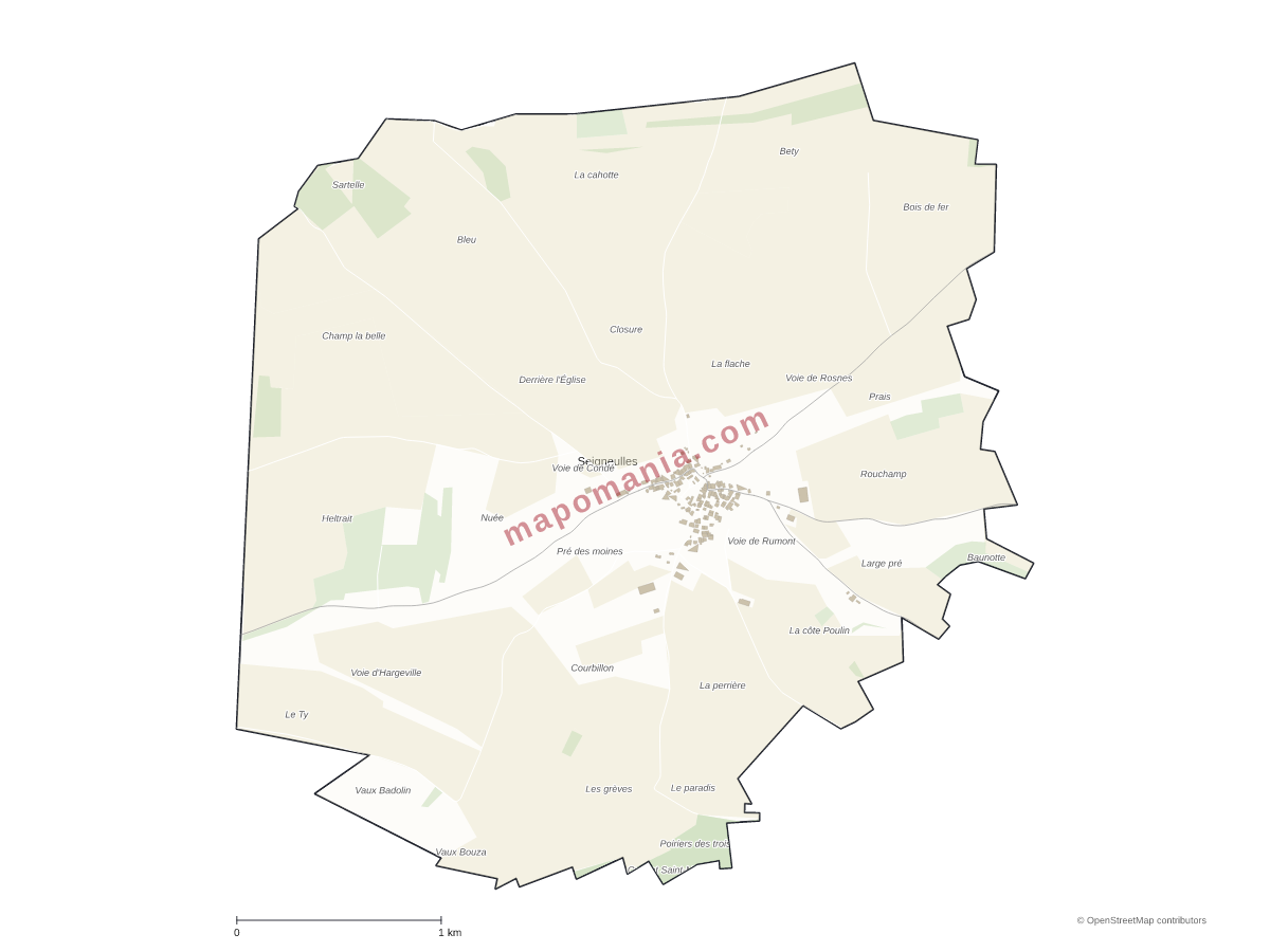 Carte de Seigneulles à personnaliser