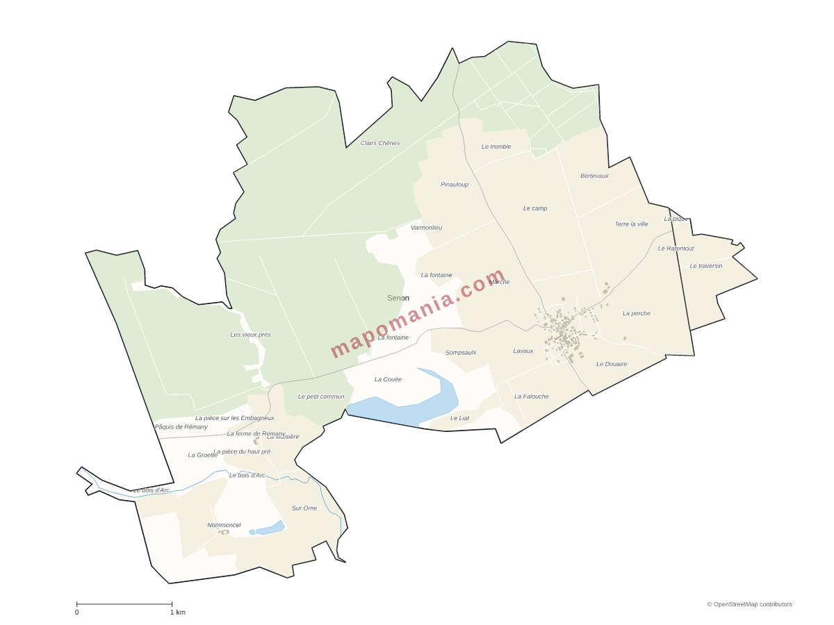 Carte de Senon à personnaliser