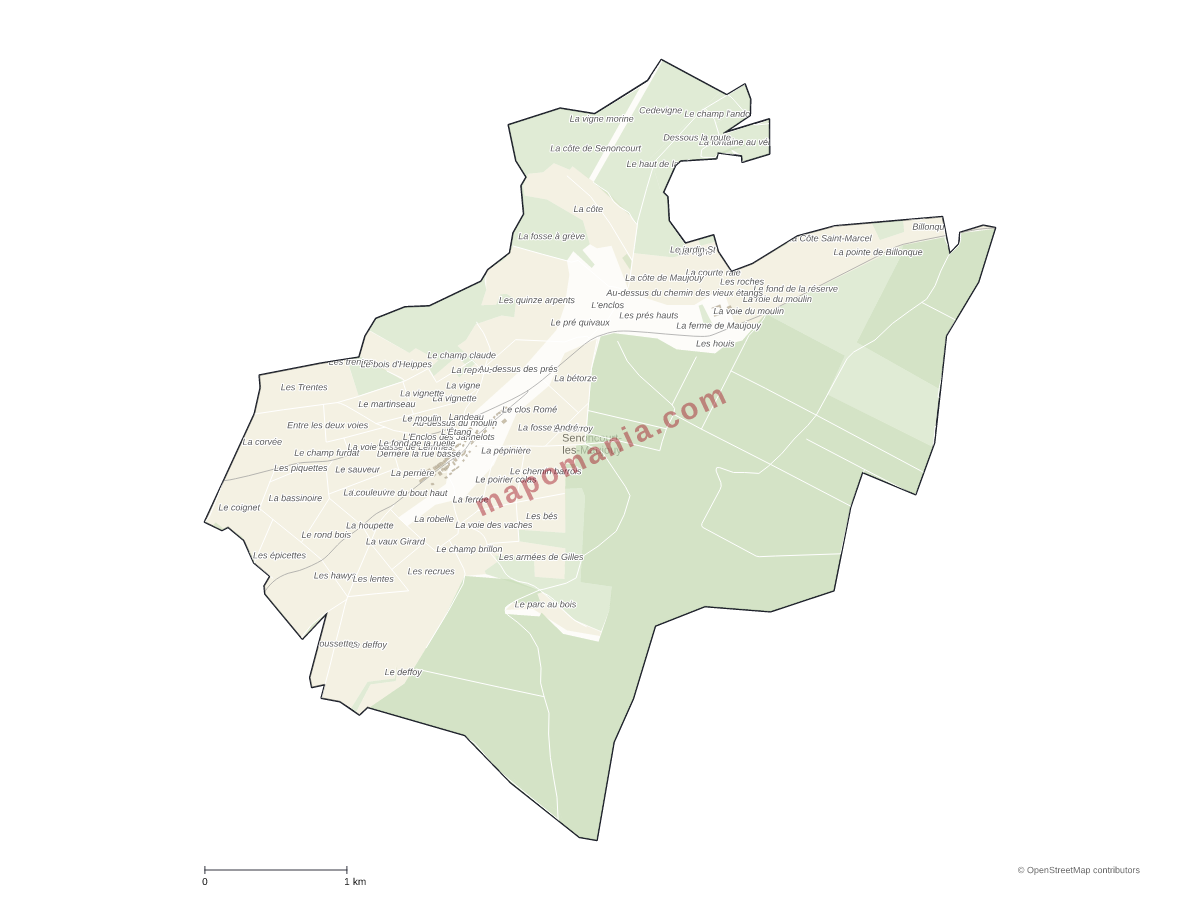 Carte de Senoncourt-les-Maujouy à personnaliser
