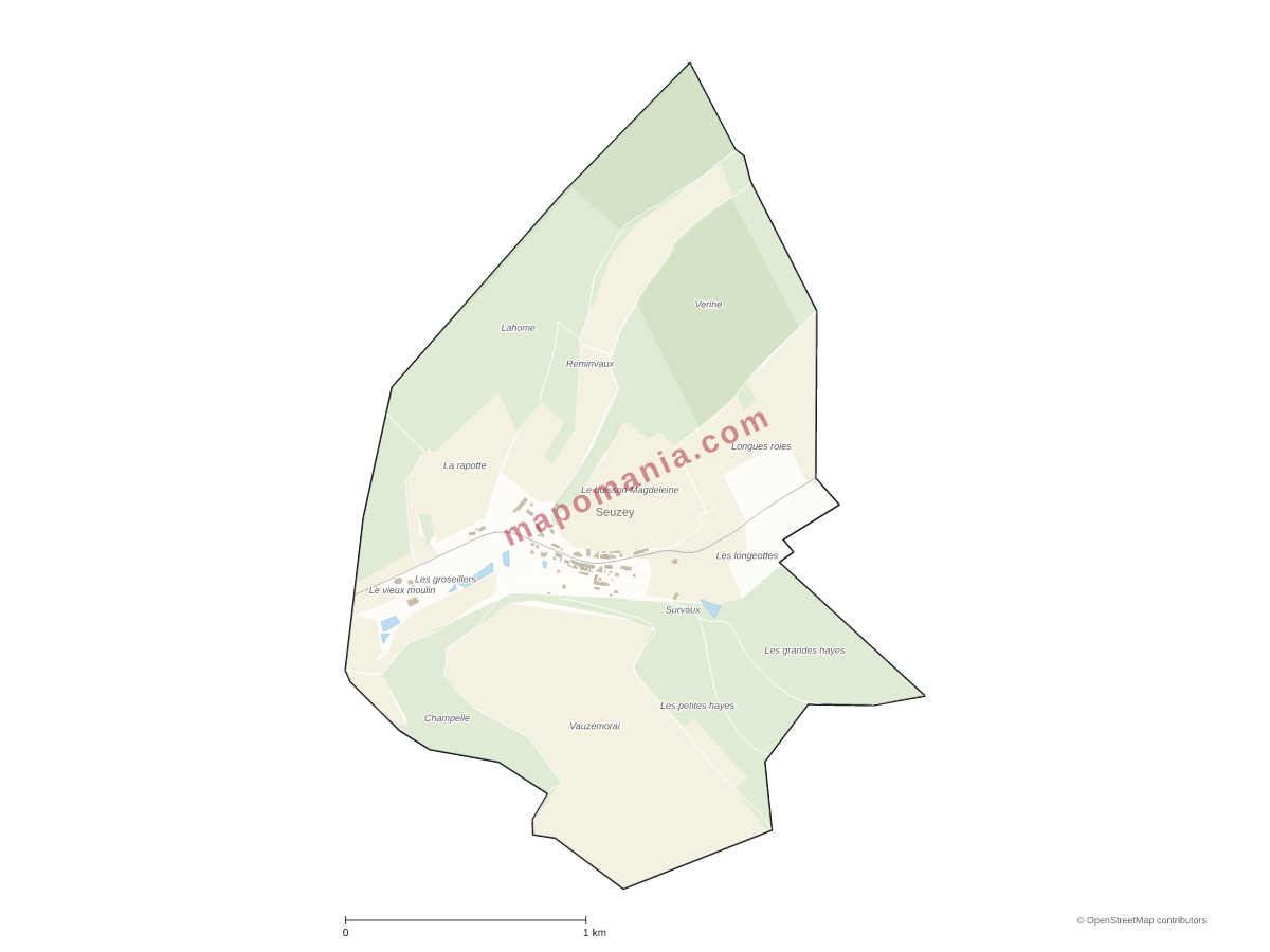 Carte de Seuzey à personnaliser