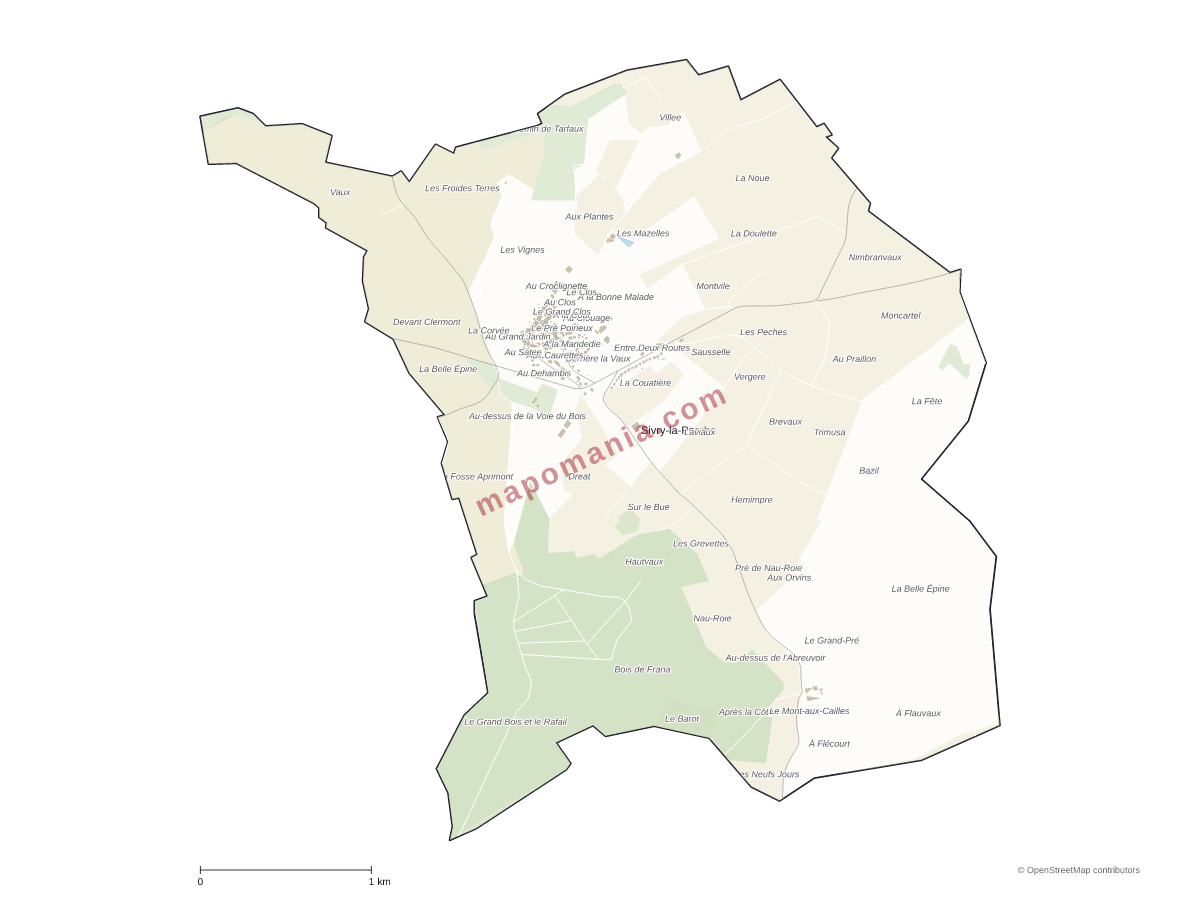 Carte de Sivry-la-Perche à personnaliser