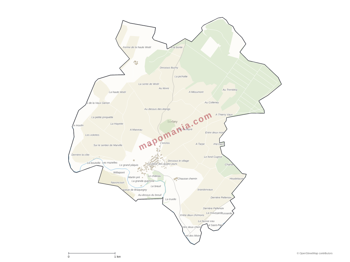 Carte de Sorbey à personnaliser