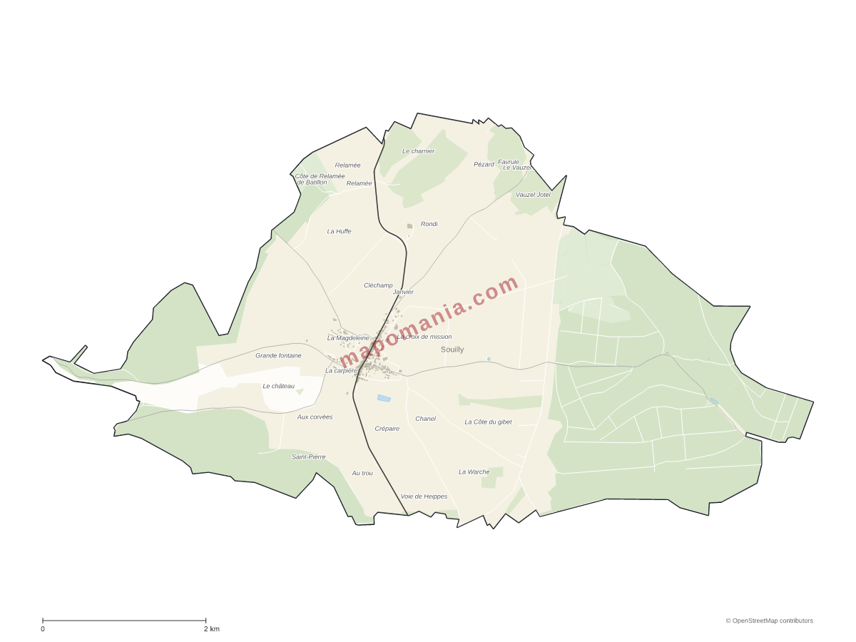 Carte de Souilly à personnaliser