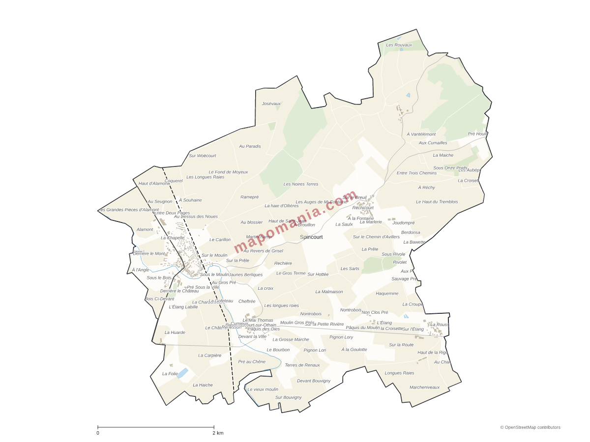 Carte de Spincourt à personnaliser