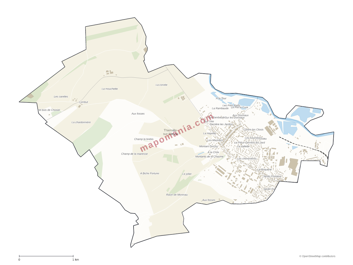 Carte de Thierville-sur-Meuse à personnaliser