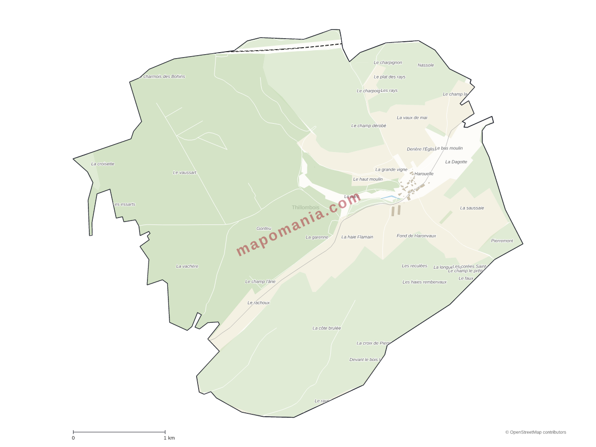 Carte de Thillombois à personnaliser
