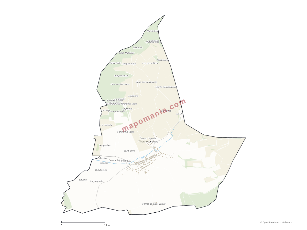 Carte de Thonne-la-Long à personnaliser