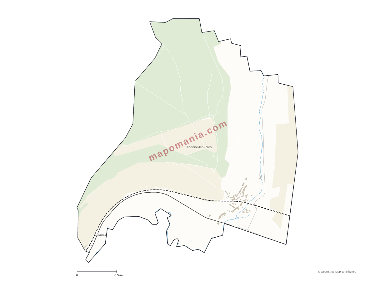 Carte de Thonne-les-Près à personnaliser