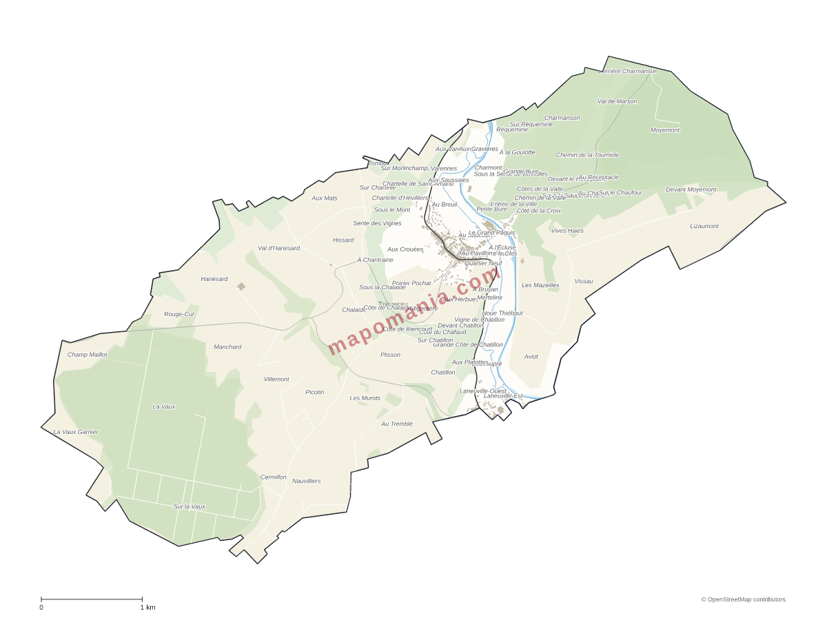 Carte de Tréveray à personnaliser