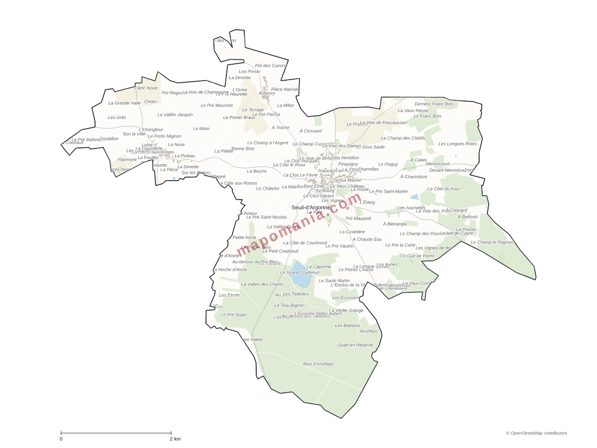 Carte de Seuil-d'Argonne à personnaliser