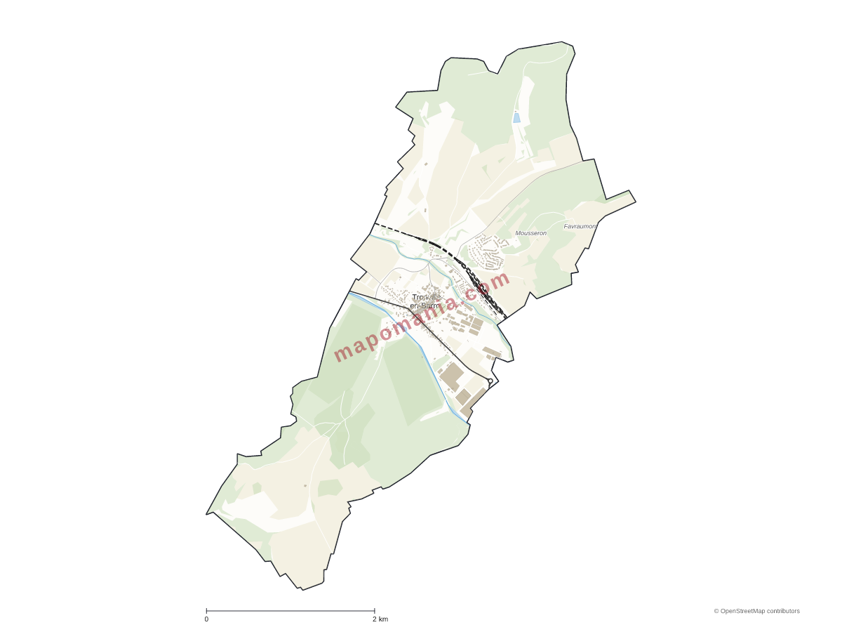 Carte de Tronville-en-Barrois à personnaliser