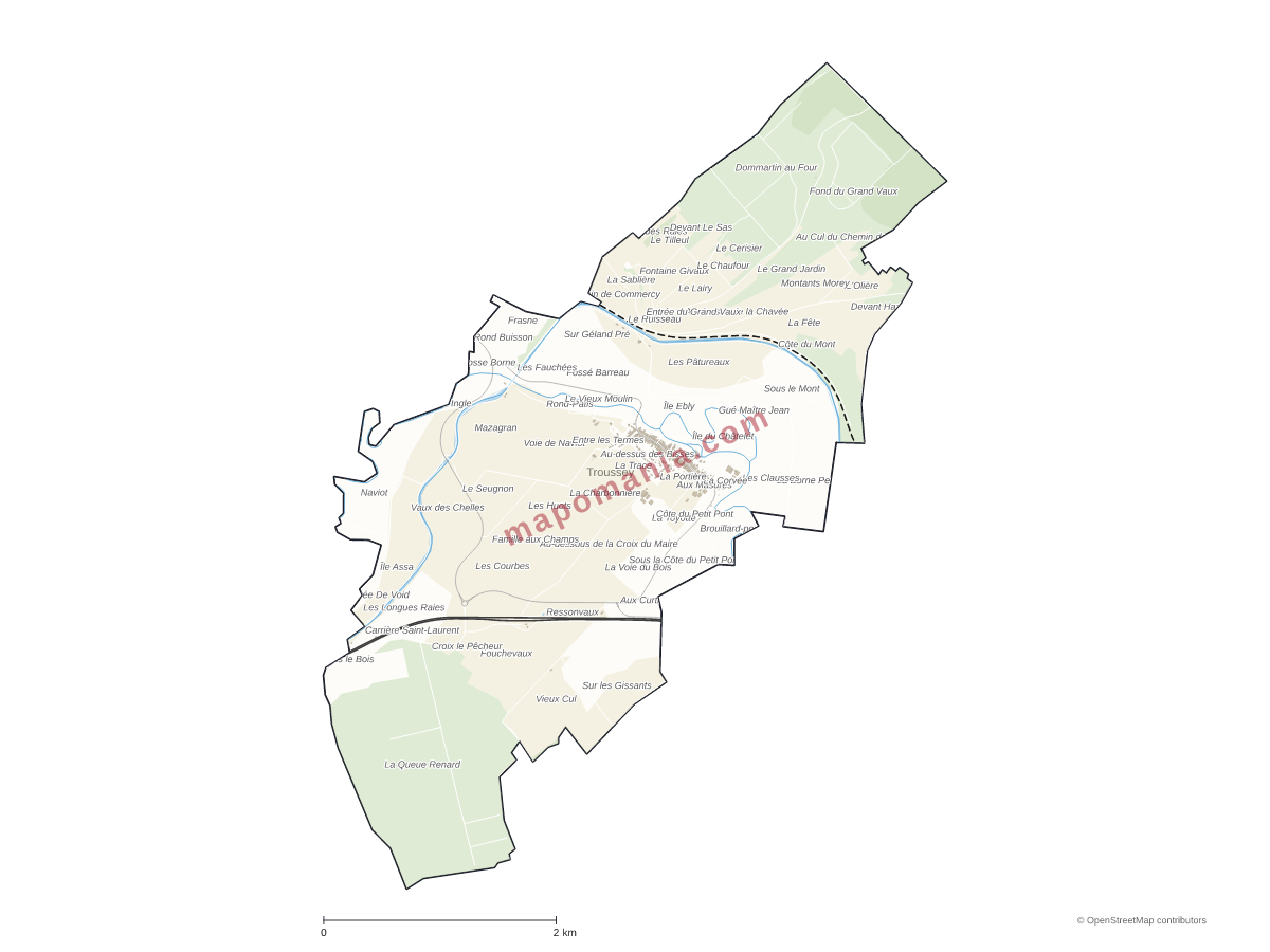 Carte de Troussey à personnaliser