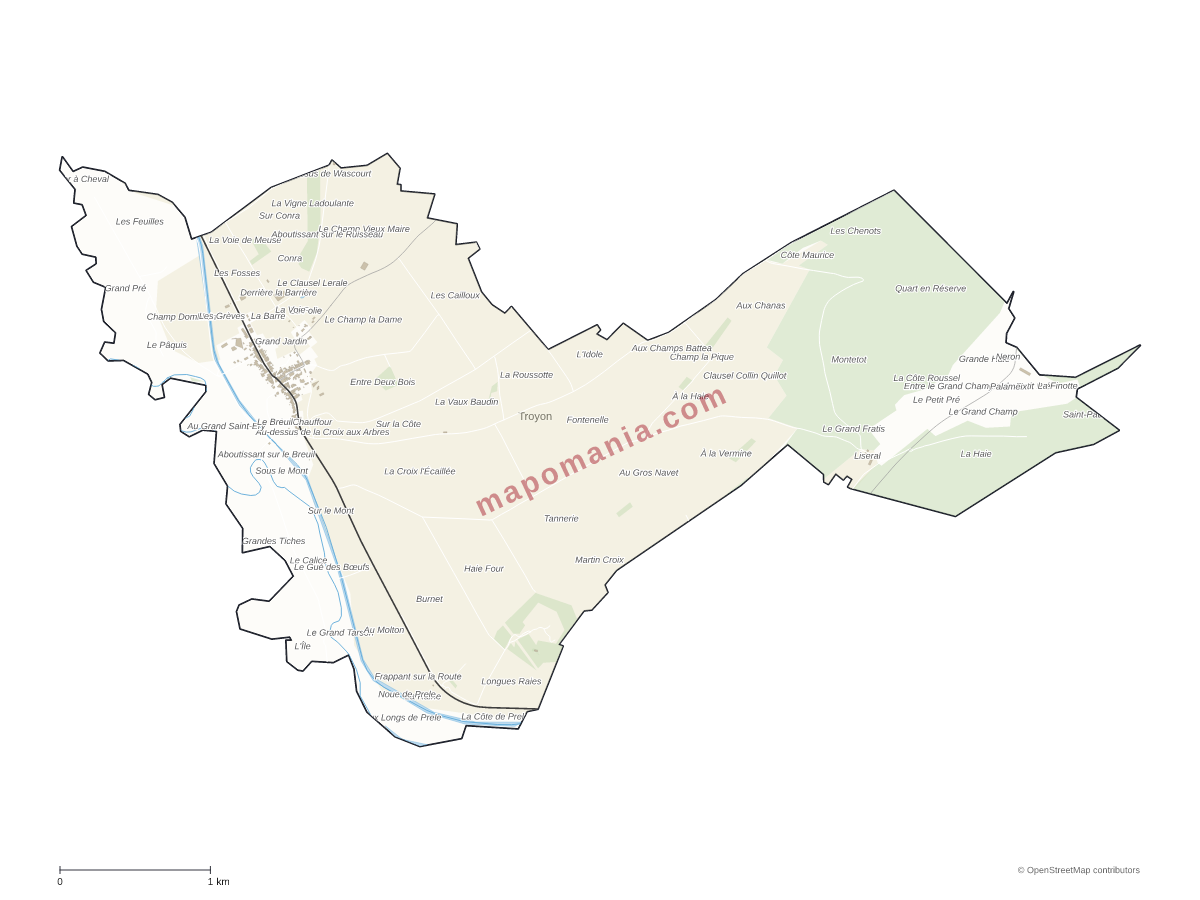 Carte de Troyon à personnaliser