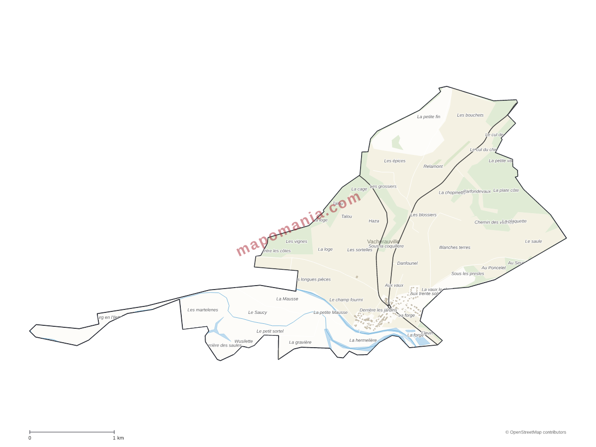 Carte de Vacherauville à personnaliser