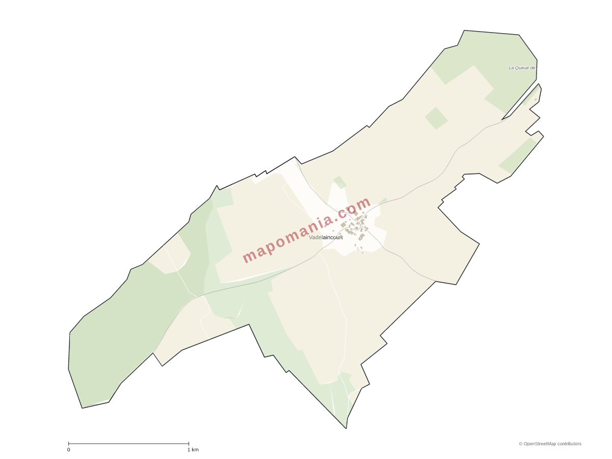 Carte de Vadelaincourt à personnaliser