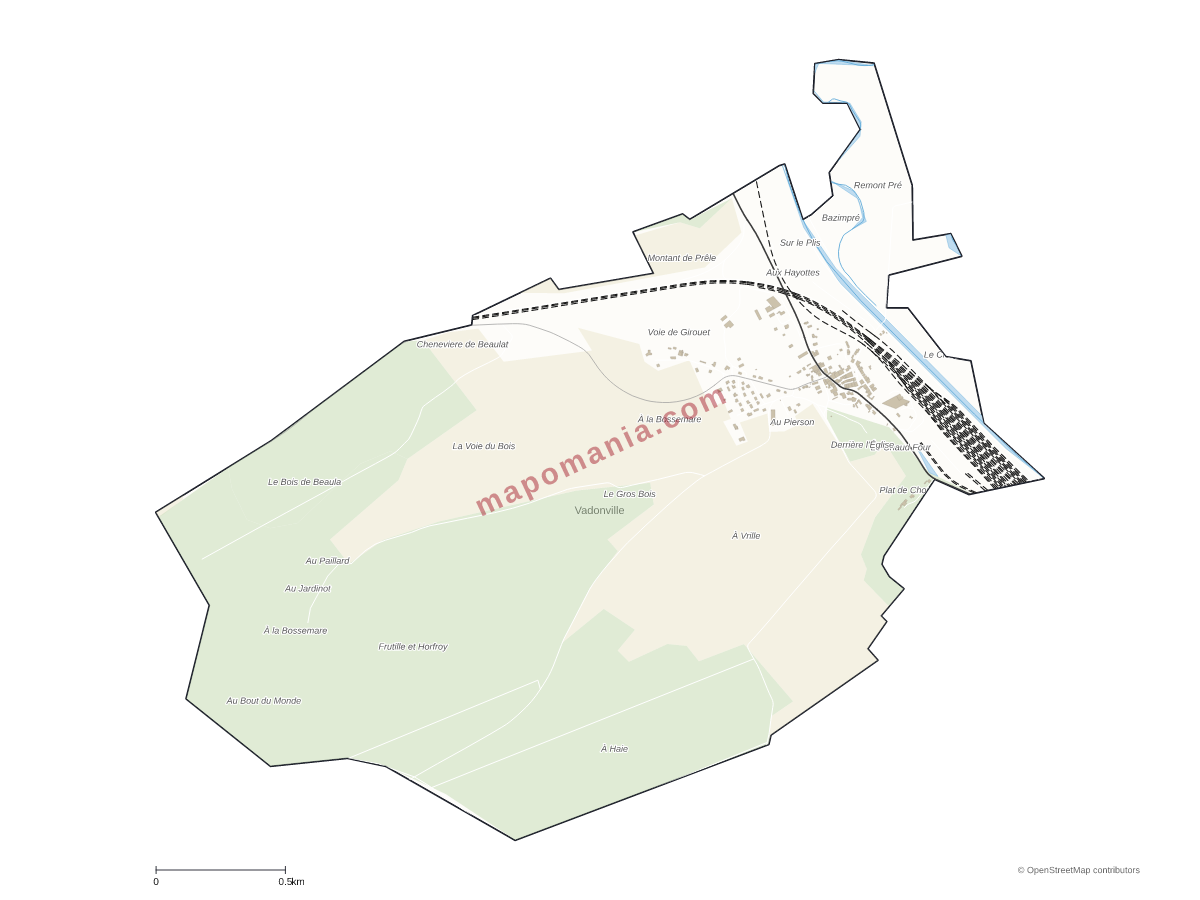 Carte de Vadonville à personnaliser