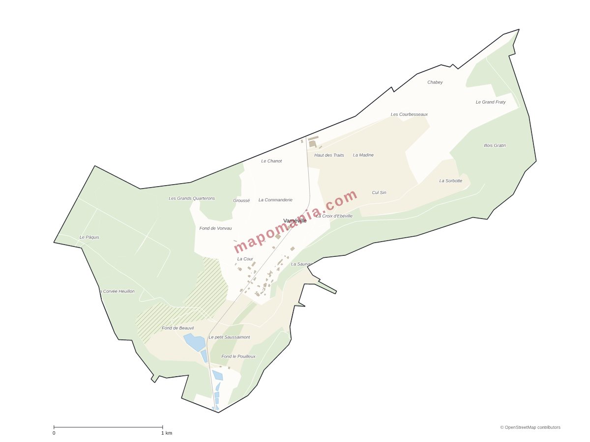 Carte de Varnéville à personnaliser