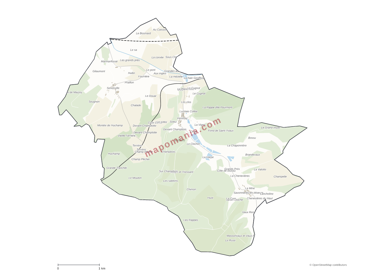Carte de Valbois à personnaliser