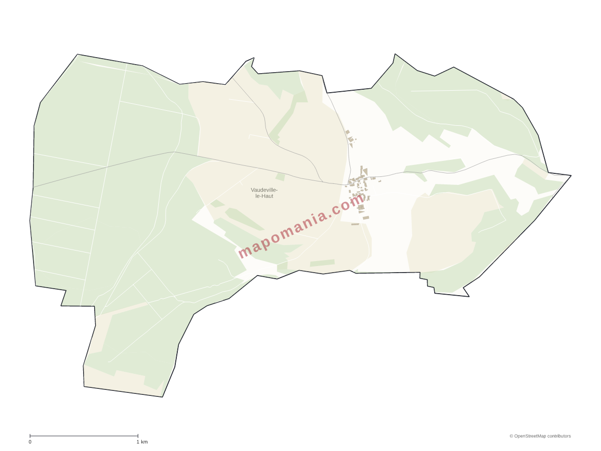Carte de Vaudeville-le-Haut à personnaliser
