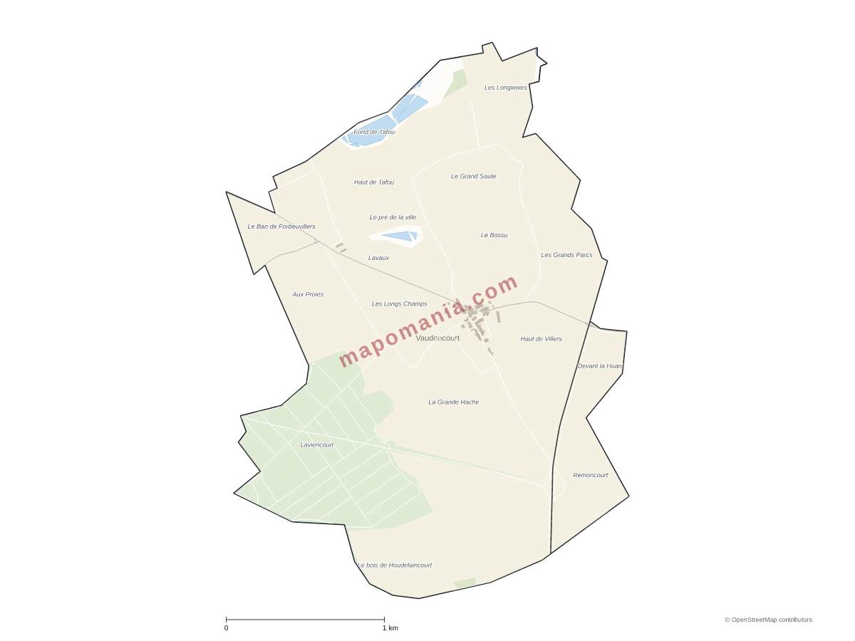 Carte de Vaudoncourt à personnaliser