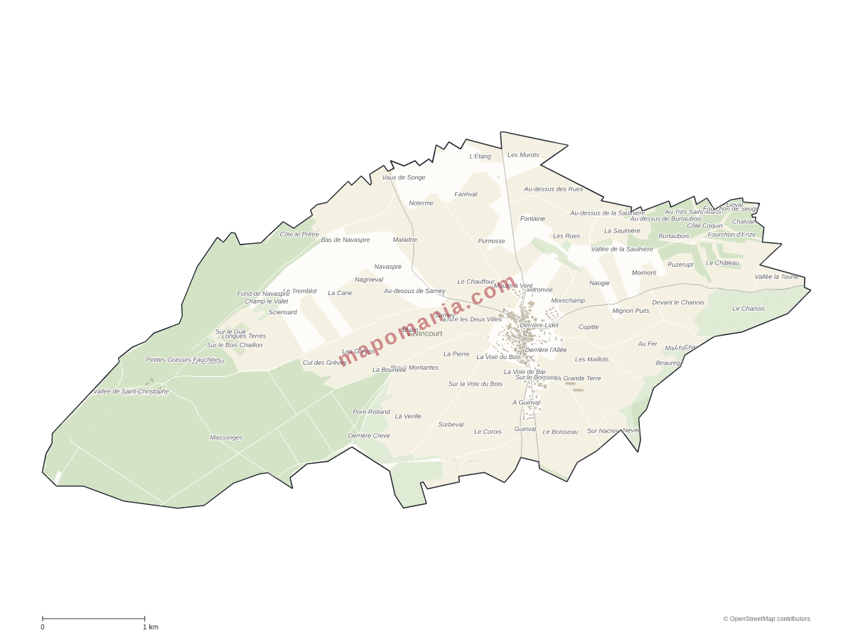 Carte de Vavincourt à personnaliser