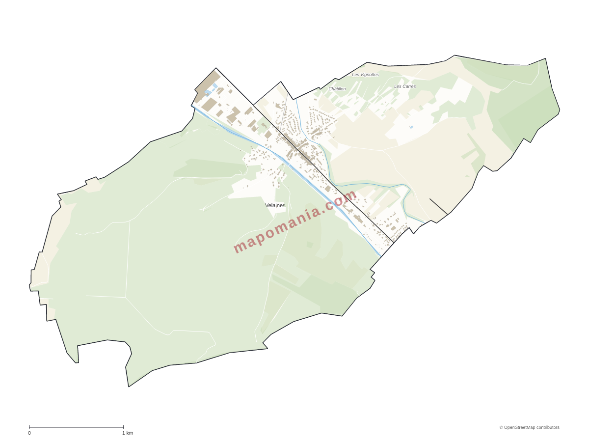 Carte de Velaines à personnaliser