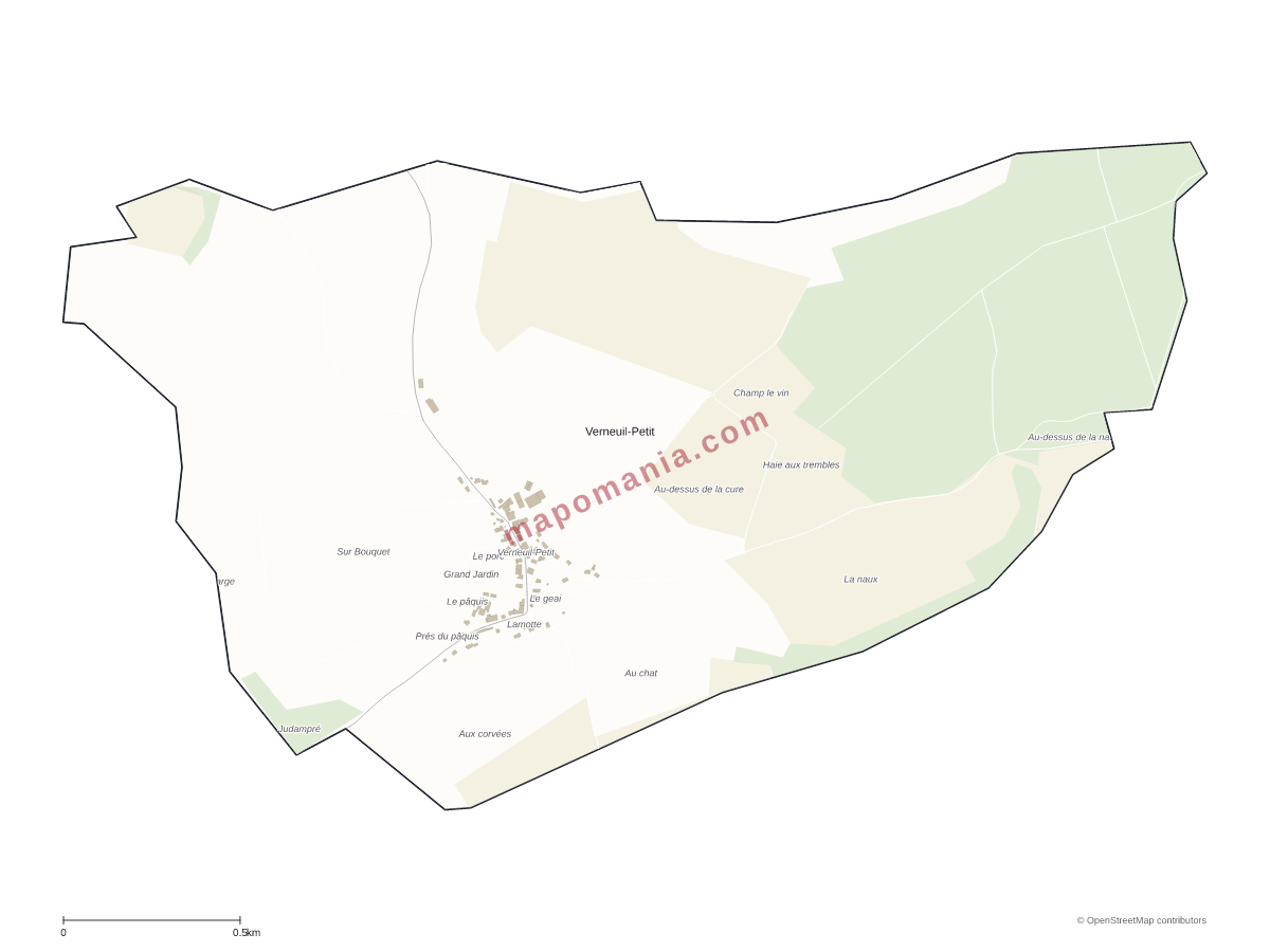 Carte de Verneuil-Petit à personnaliser