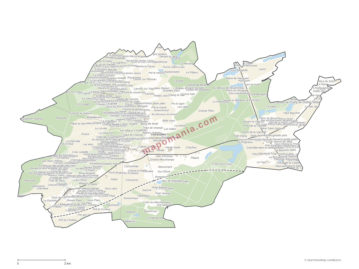 Carte de Vigneulles-lès-Hattonchâtel à personnaliser