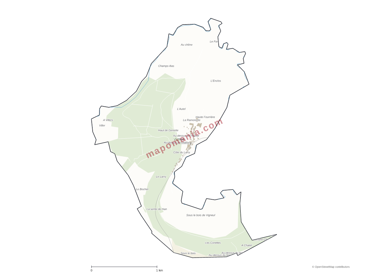 Carte de Vigneul-sous-Montmédy à personnaliser