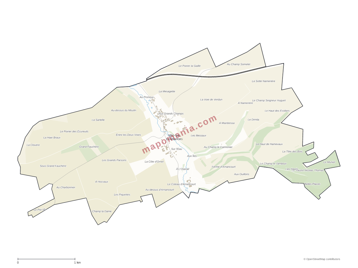 Carte de Ville-sur-Cousances à personnaliser