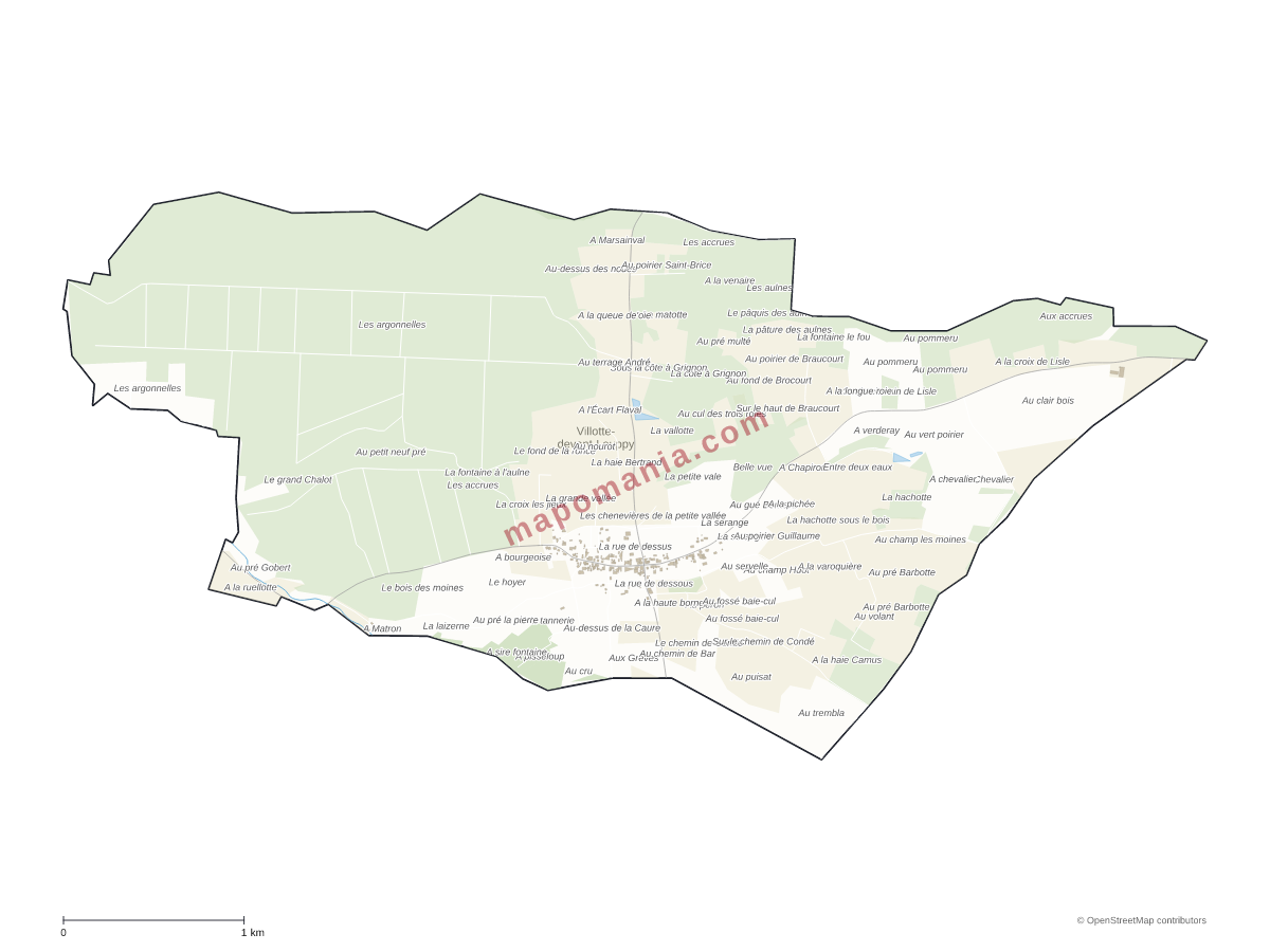 Carte de Villotte-devant-Louppy à personnaliser