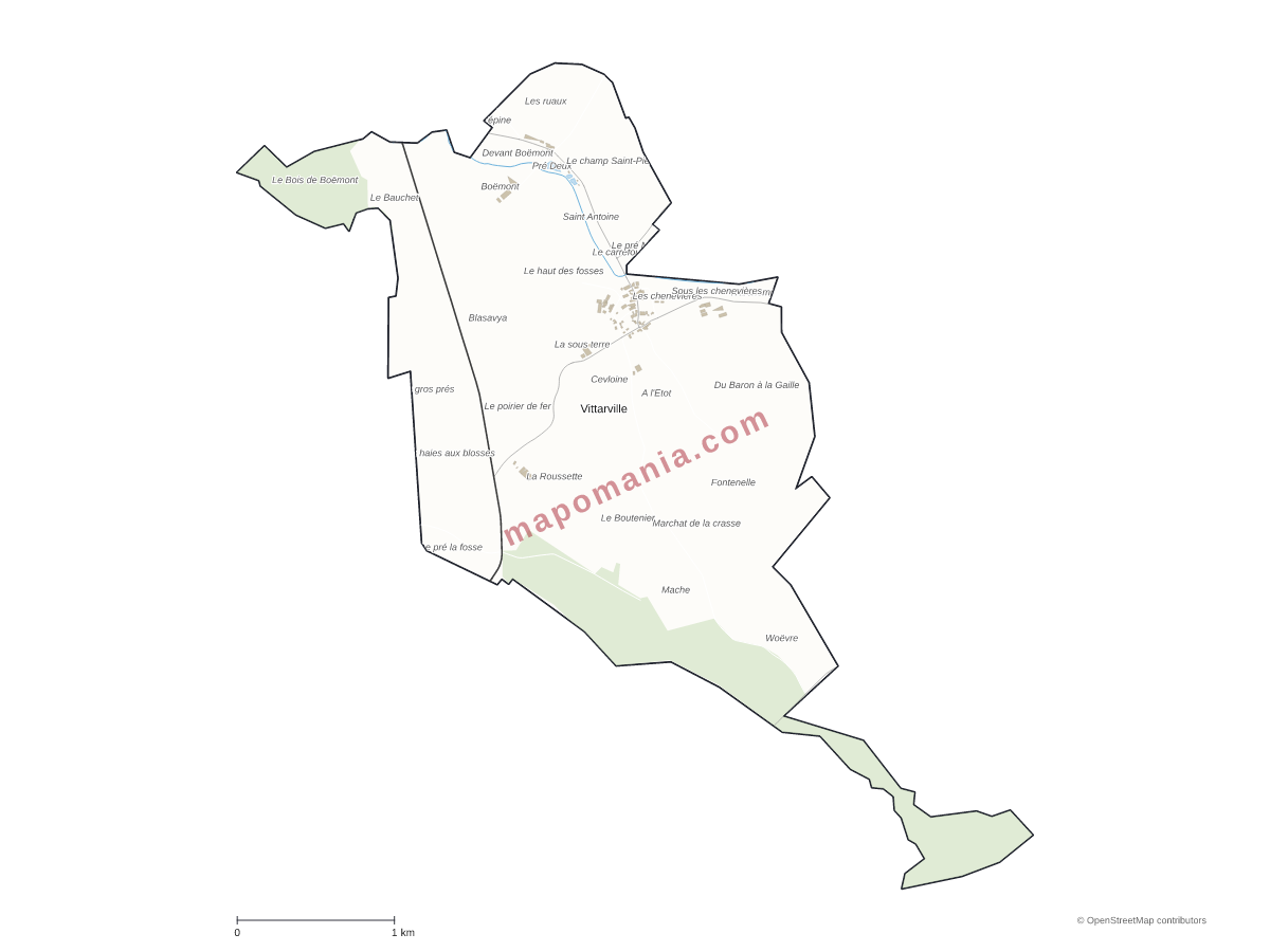 Carte de Vittarville à personnaliser