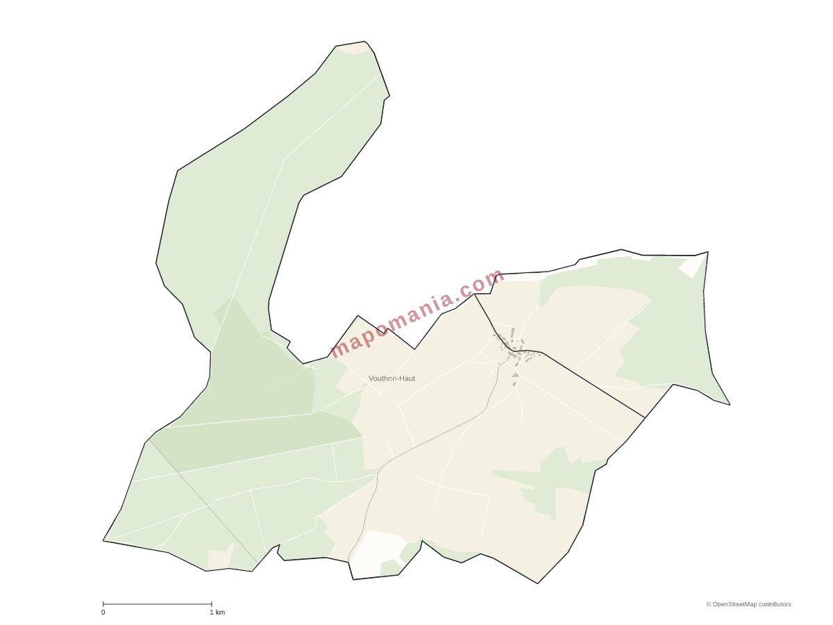 Carte de Vouthon-Haut à personnaliser
