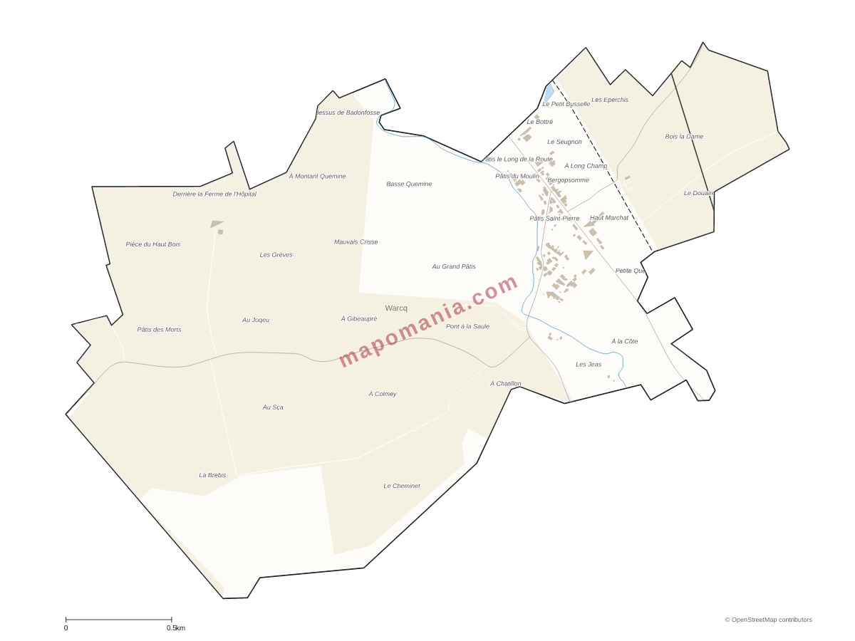 Carte de Warcq à personnaliser