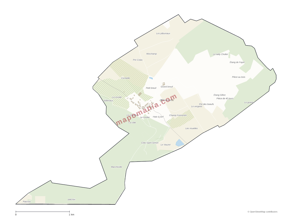 Carte de Watronville à personnaliser