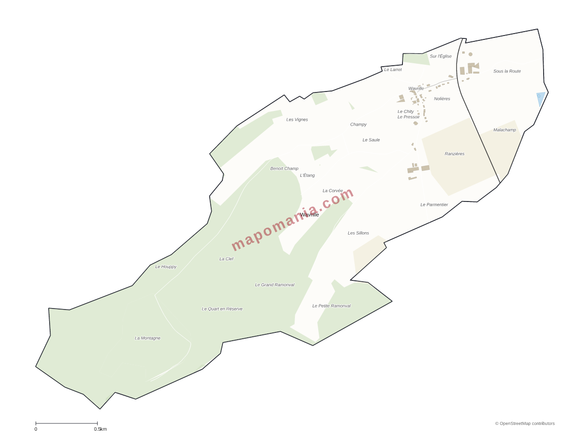Carte de Wavrille à personnaliser