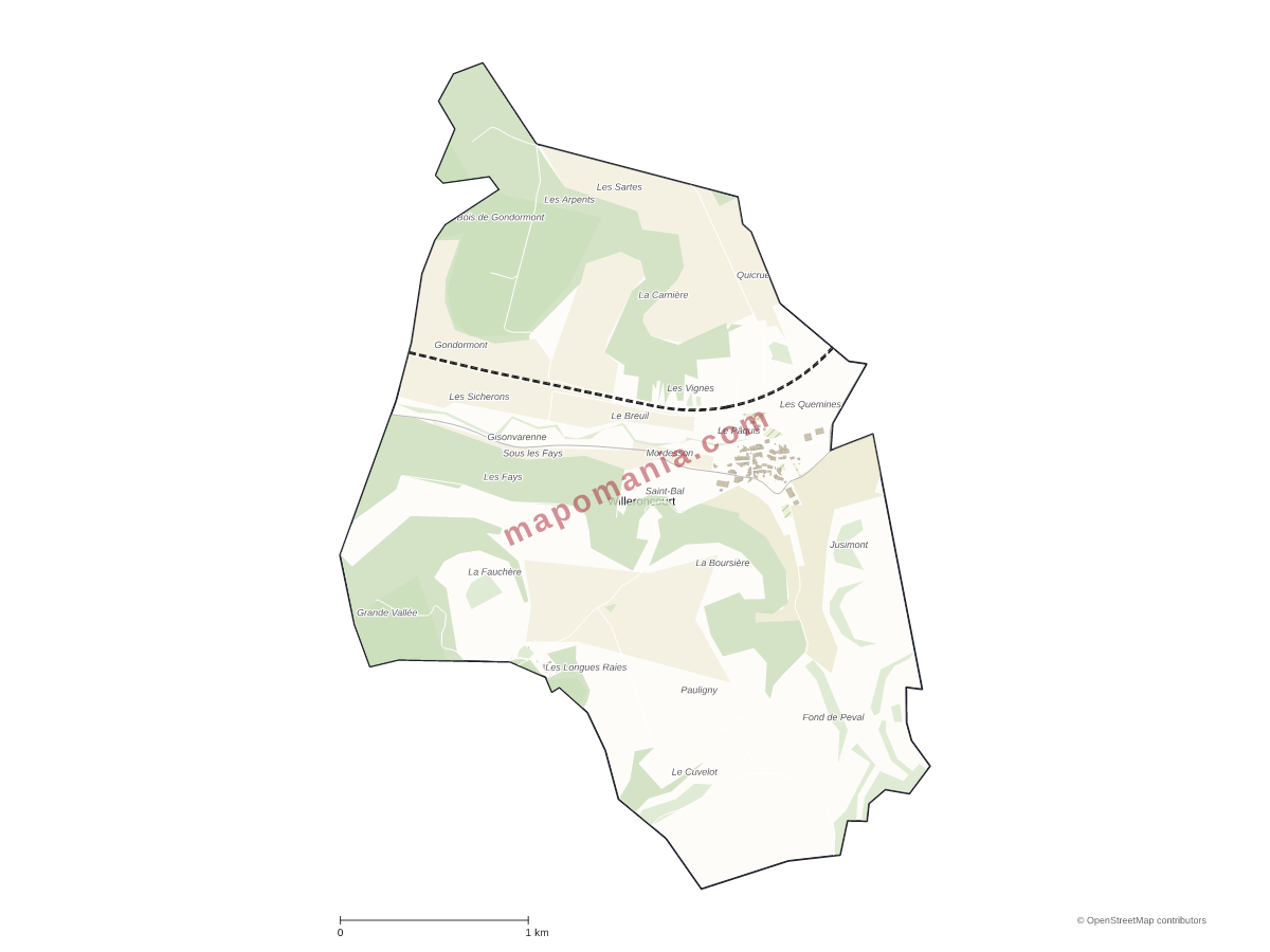 Carte de Willeroncourt à personnaliser