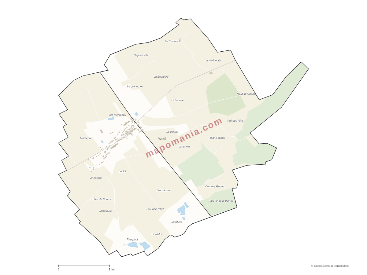 Carte de Woël à personnaliser
