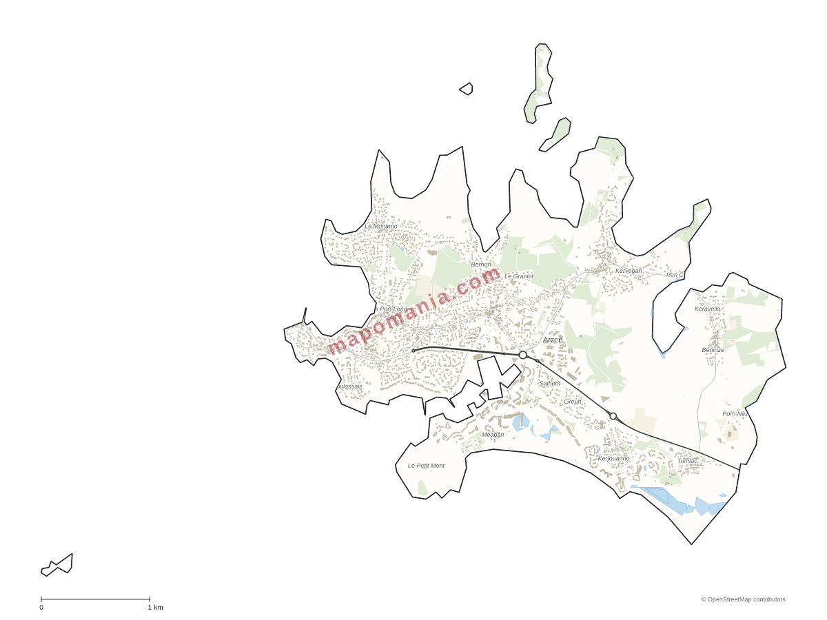 Carte de Arzon à personnaliser
