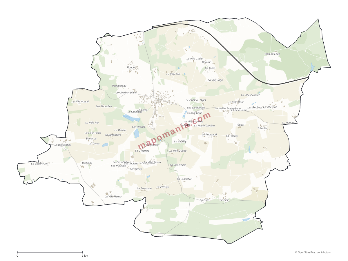 Carte de Augan à personnaliser
