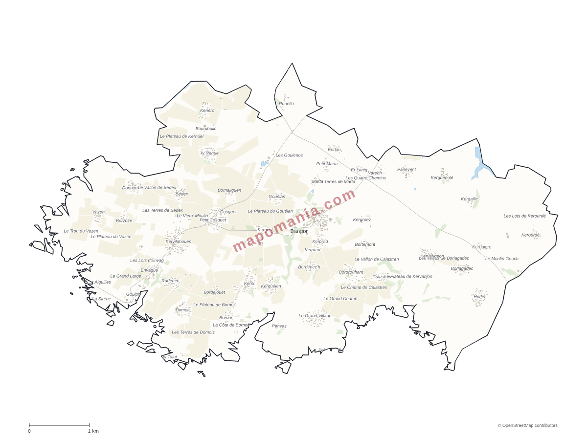 Carte de Bangor à personnaliser