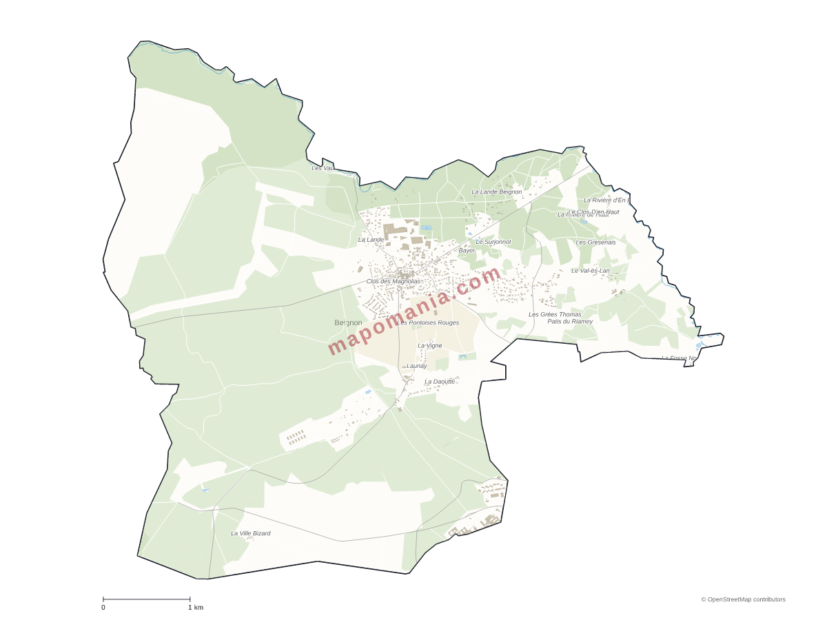 Carte de Beignon à personnaliser
