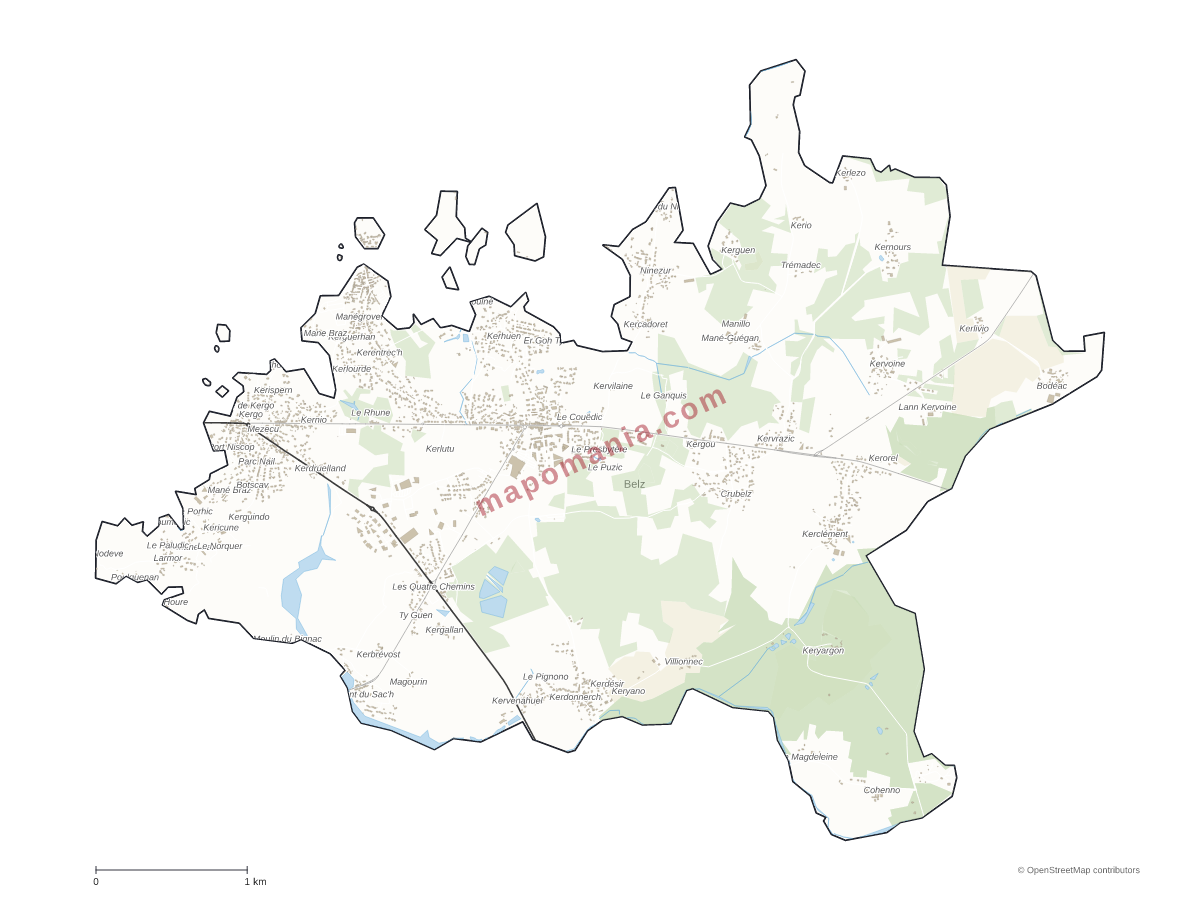 Carte de Belz à personnaliser
